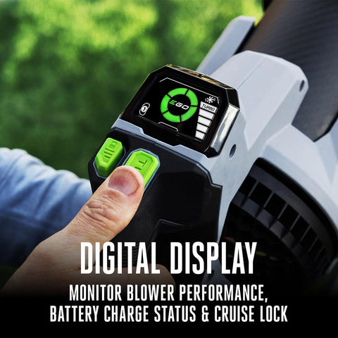EGO Power+ leaf blower carbon fiber body offers lightweight durability during extended use.