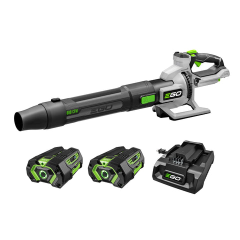 EGO Power+ leaf blower turbo mode demonstrates powerful debris clearing in tough conditions.