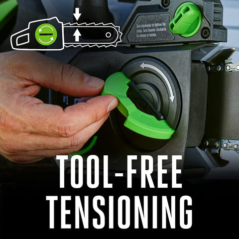 EGO Power+ low-profile dials allow cutting flush to the ground