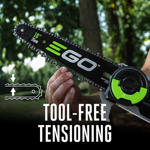 EGO Power+ 10-inch bar and chain delivering smooth, precise cuts