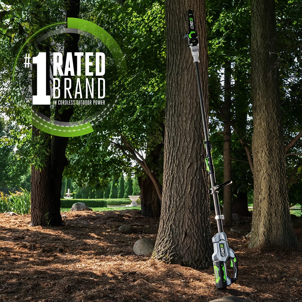 EGO Power+ pole saw demonstrates up to 100 cuts per charge with compatible batteries