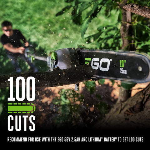 EGO Power+ pole saw reach extended to 13 feet for high branches