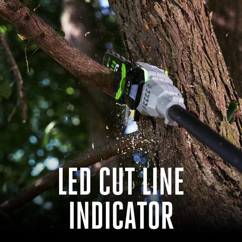 EGO Power+ pole saw telescopic carbon fiber shaft extended for longer reach
