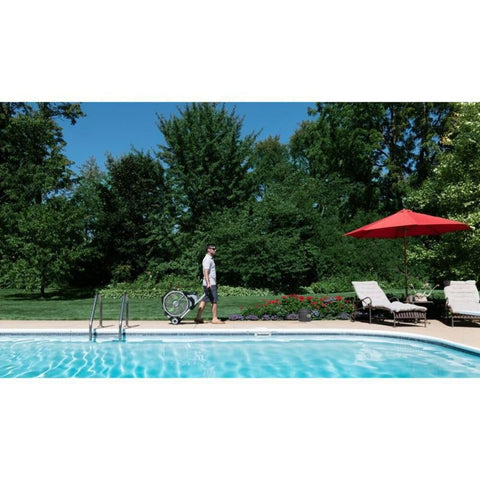 EGO Power+ portable misting fan with telescopic handle for easy travel.