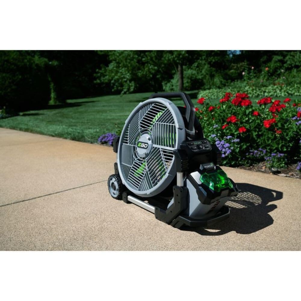 EGO Power+ travel-ready design with wheels for outdoor events.
