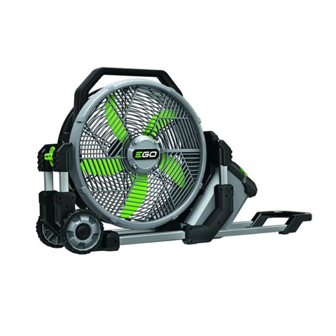 EGO Power+ portable misting fan outdoors for cooling at events.