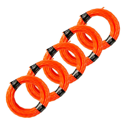 Close-up of EGO Power+ line packaging showing compatibility with 15-inch trimmers.