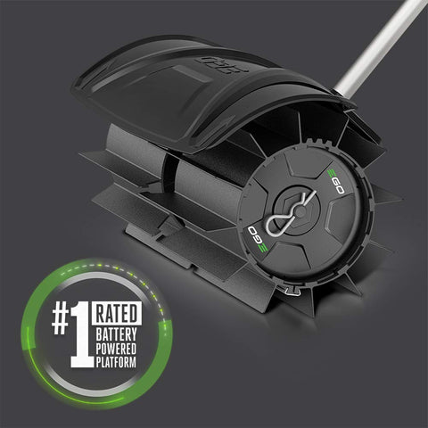EGO Power+ Rubber Broom Attachment with detachable guard reduces debris buildup.