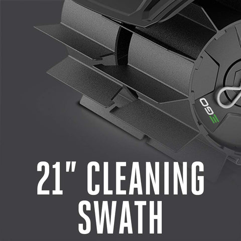 EGO Power+ Rubber Broom Attachment features durable rubber for heavy debris.
