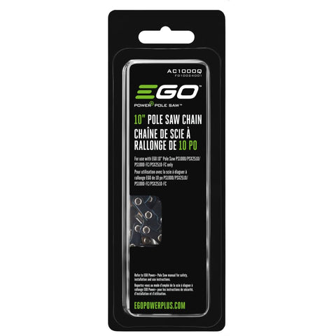 EGO Power+ 10-inch pole saw chain ready for efficient, low-kickback trimming.