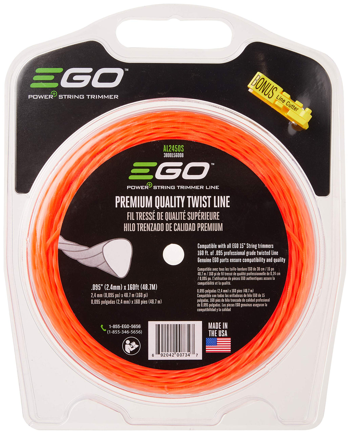 EGO Power+ 50M twist line spool close-up for durable trimming.