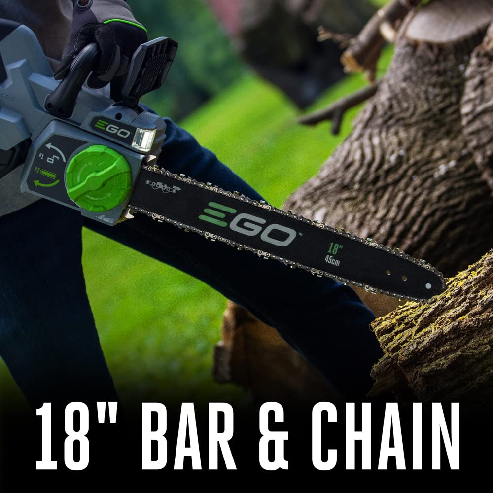 EGO Power+ 56V battery pack for cordless cutting on site.