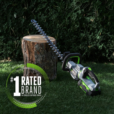 EGO Power+ hedge trimmer 26-inch dual-action blades for clean cuts.