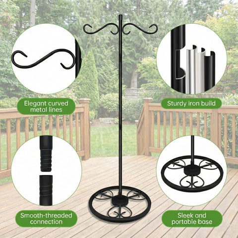 EGOMYRON adjustable-height stand lets you position wind chimes easily.
