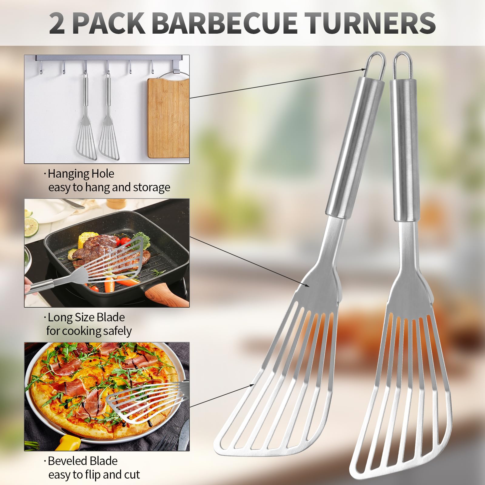 Egypamid ergonomic handle provides non-slip grip during grilling sessions.
