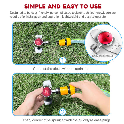 Ehaijia 3Pack packaging shows easy setup for quick yard irrigation.