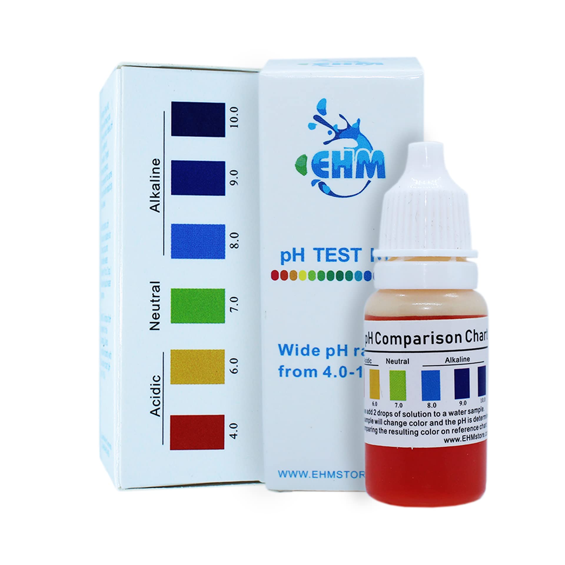 EHM Alkaline Water pH test kit bottle squeeze for quick at-home readings.