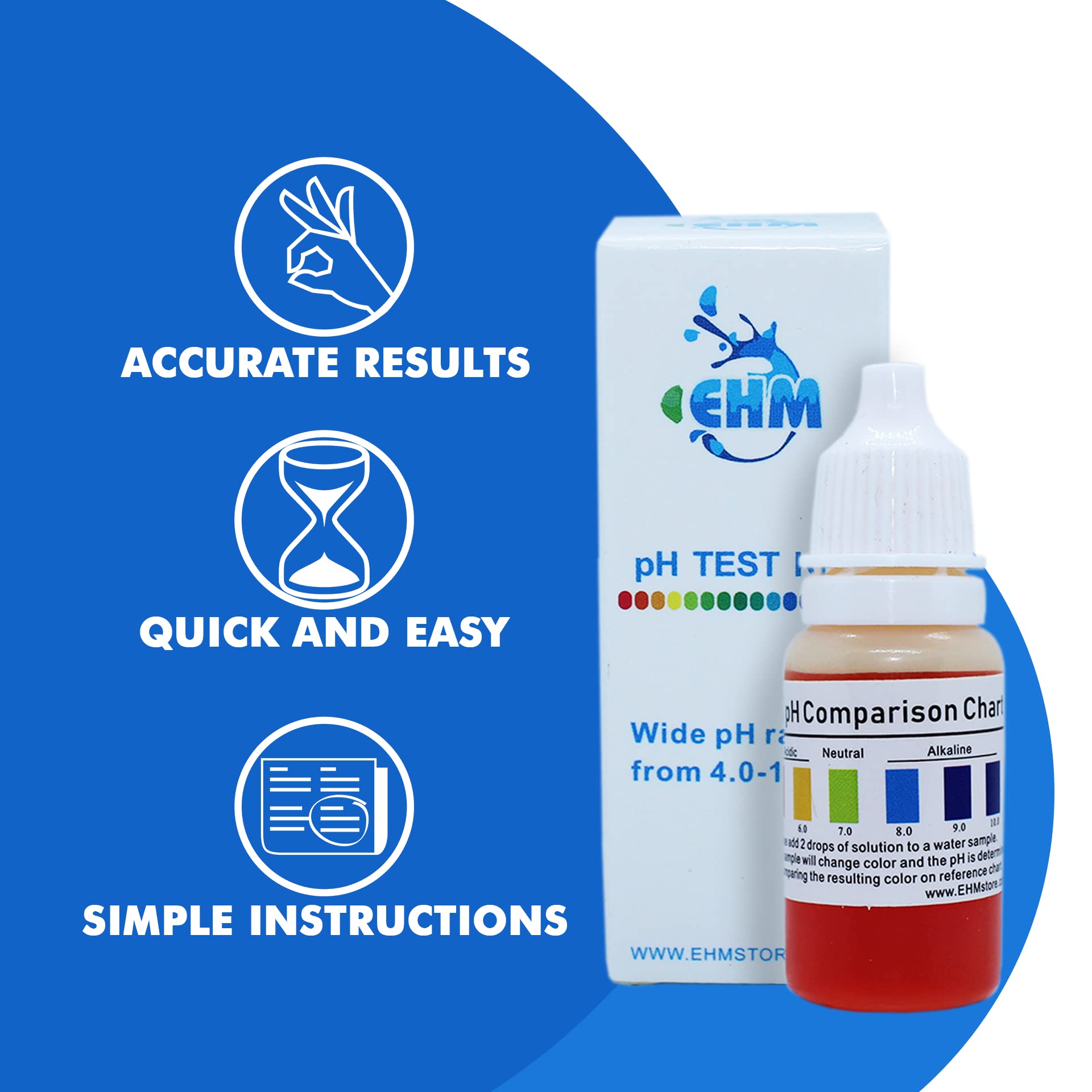 EHM Alkaline Water pH test kit USA-made parts ensure quality.