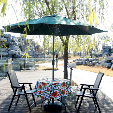 EHouseHome stain-resistant tablecloth keeps colors vibrant after outdoor meals.