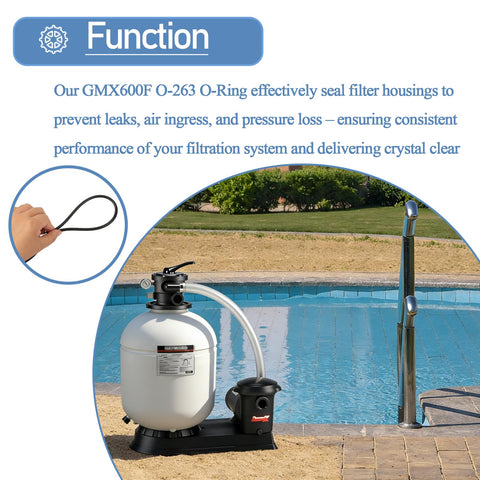 Spare O-Ring included for quick backup during pool maintenance