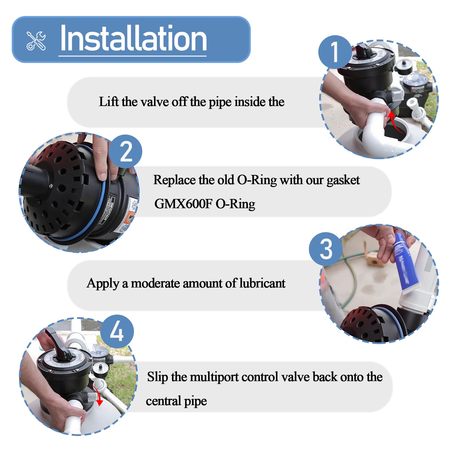 Installation step showing valve removal and O-Ring placement