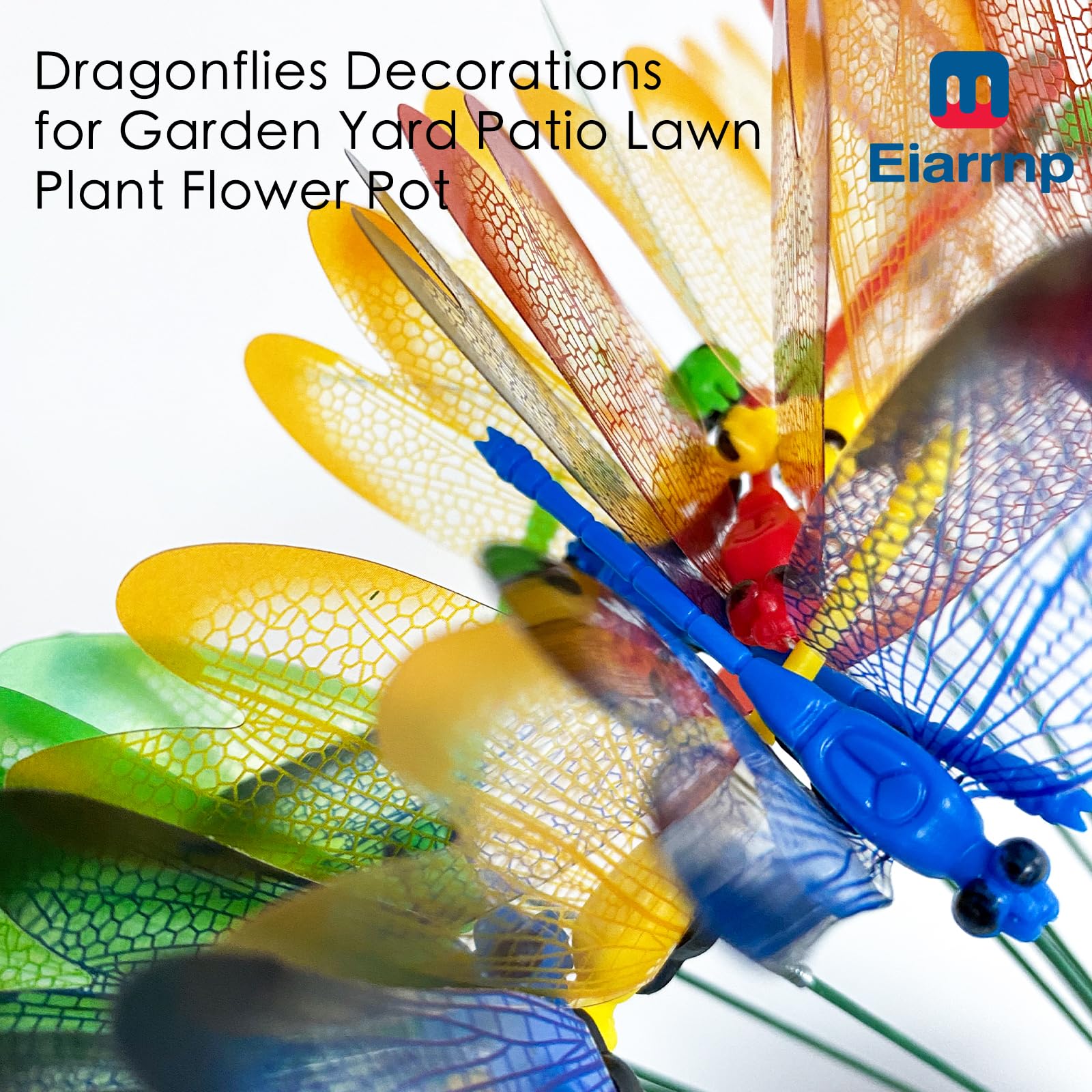 Eiarrnp 3D dragonfly garden decor adds whimsical color to patios.