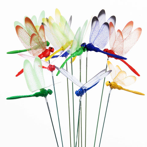 Eiarrnp dragonfly stake 3D set enhances yard curb appeal and garden charm.