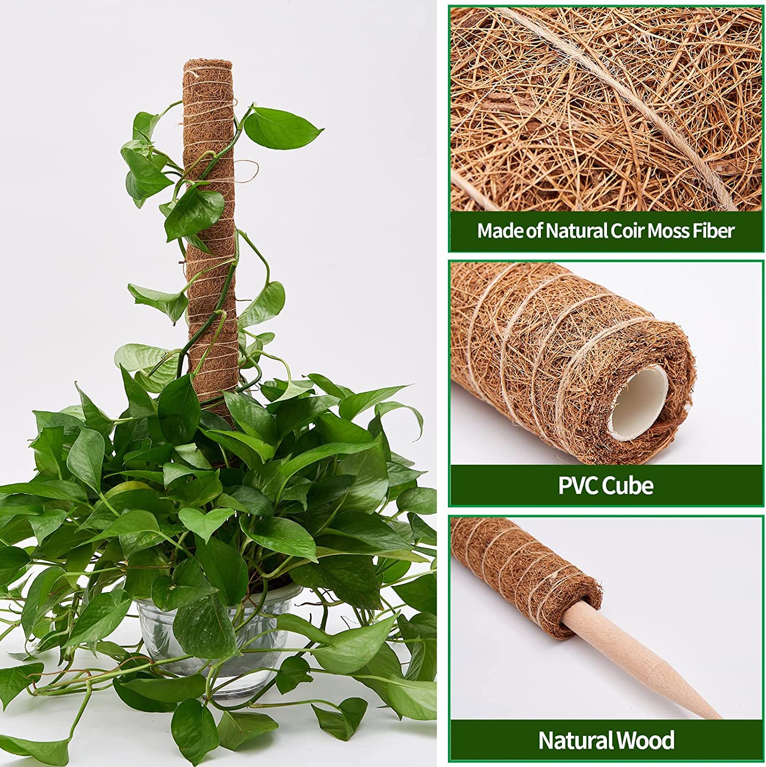 Eibikdi jute rope 13ft durable binding for moss pole setup.