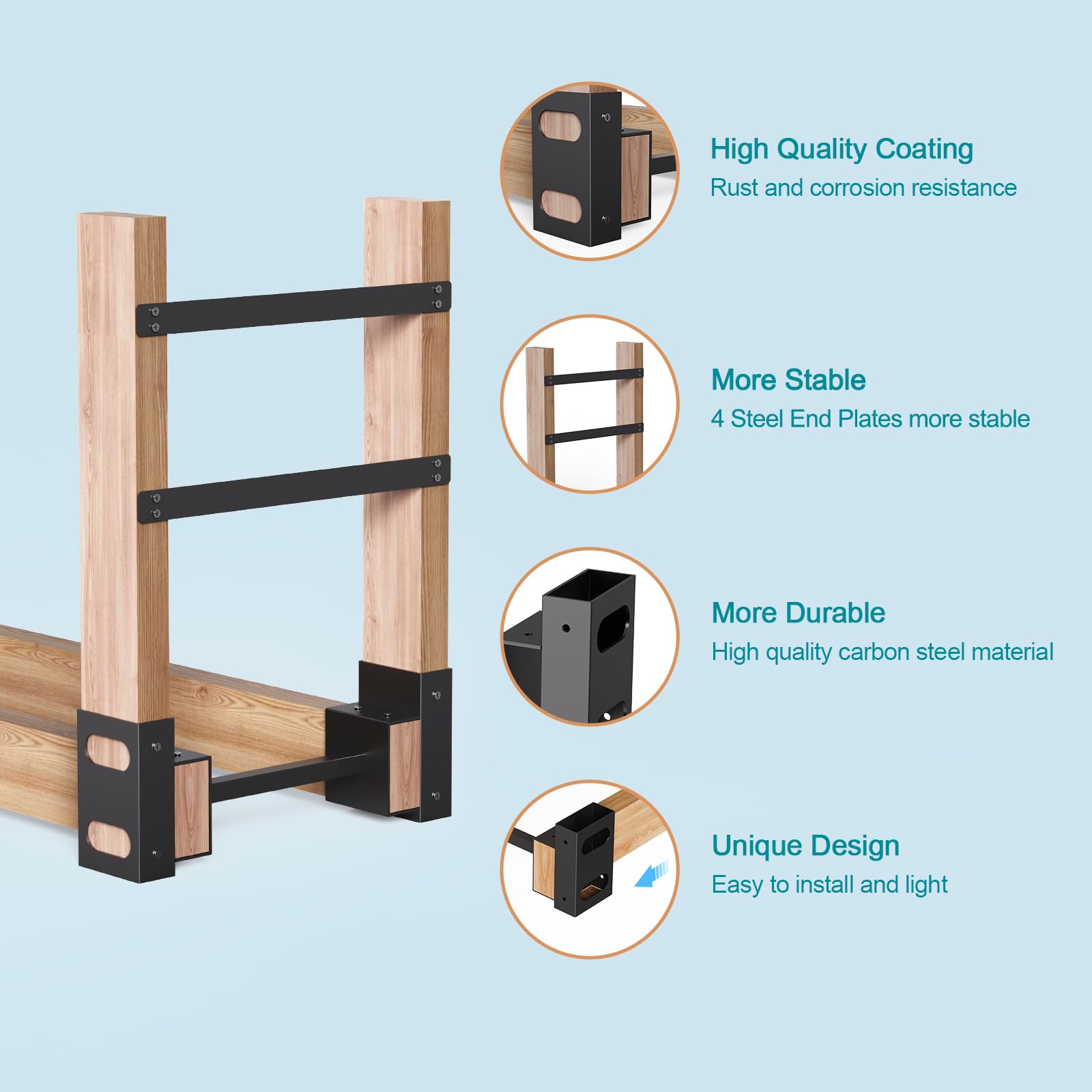 Eibikdi log stacking stand holder offers sturdy support for safe wood piles.