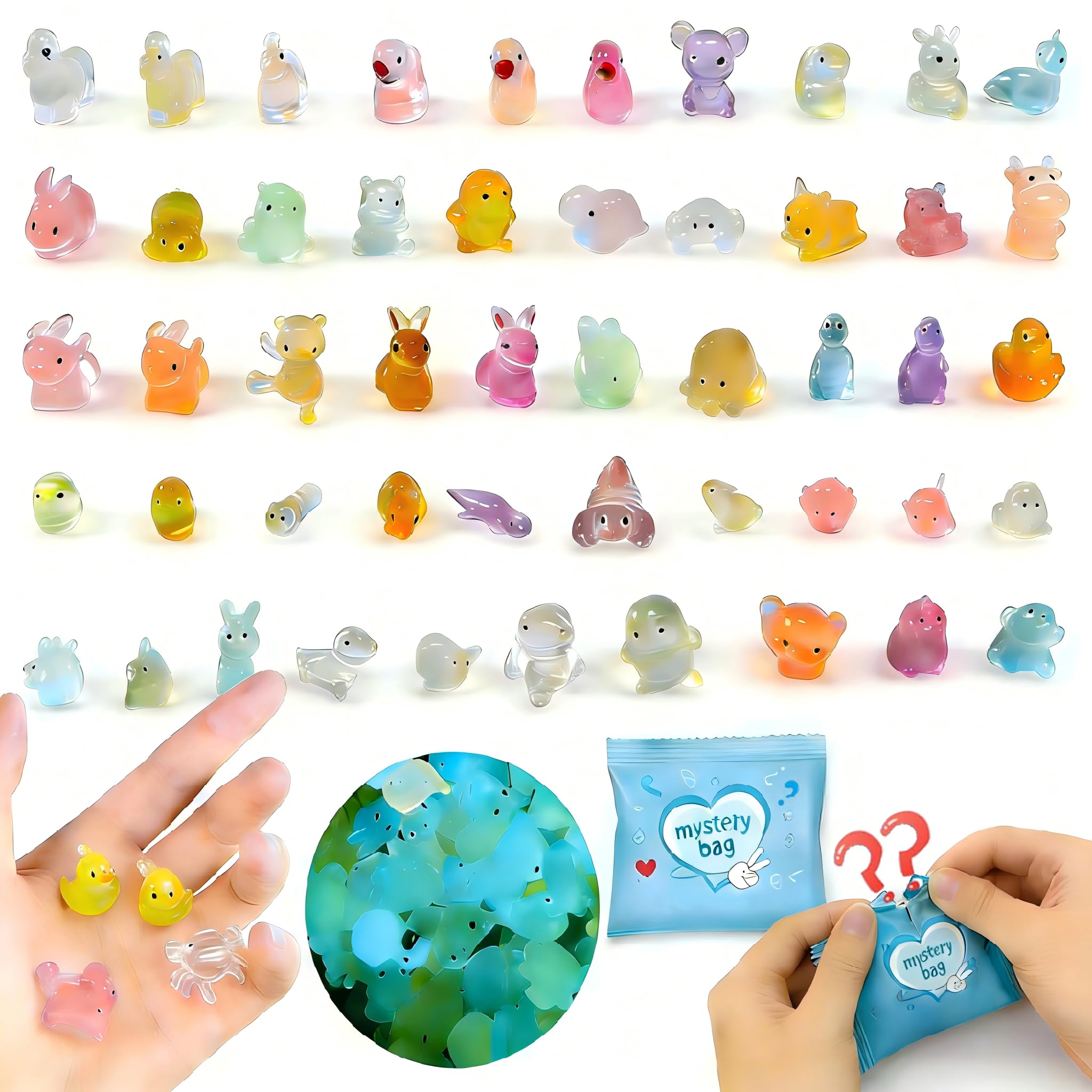 Eichopmen glow mini resin animal unboxing bag for a magical surprise
