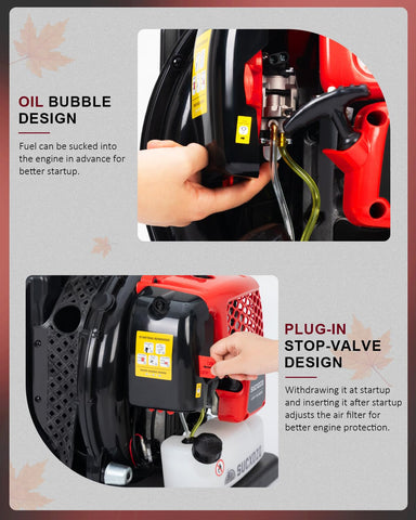 EIDOWA primer pump enables easier starts during outdoor work.