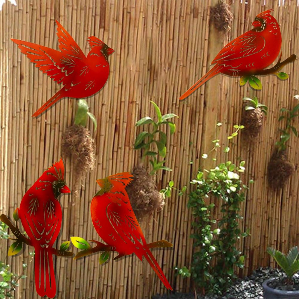 EiGreen cardinal wall art durable iron construction for long-lasting display.