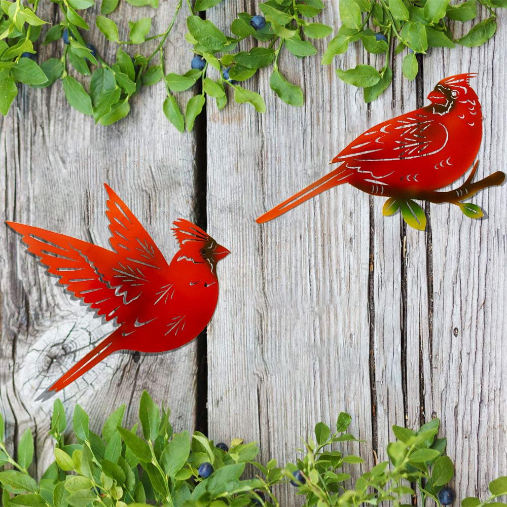EiGreen cardinal wall art garden decor adds seasonal color.