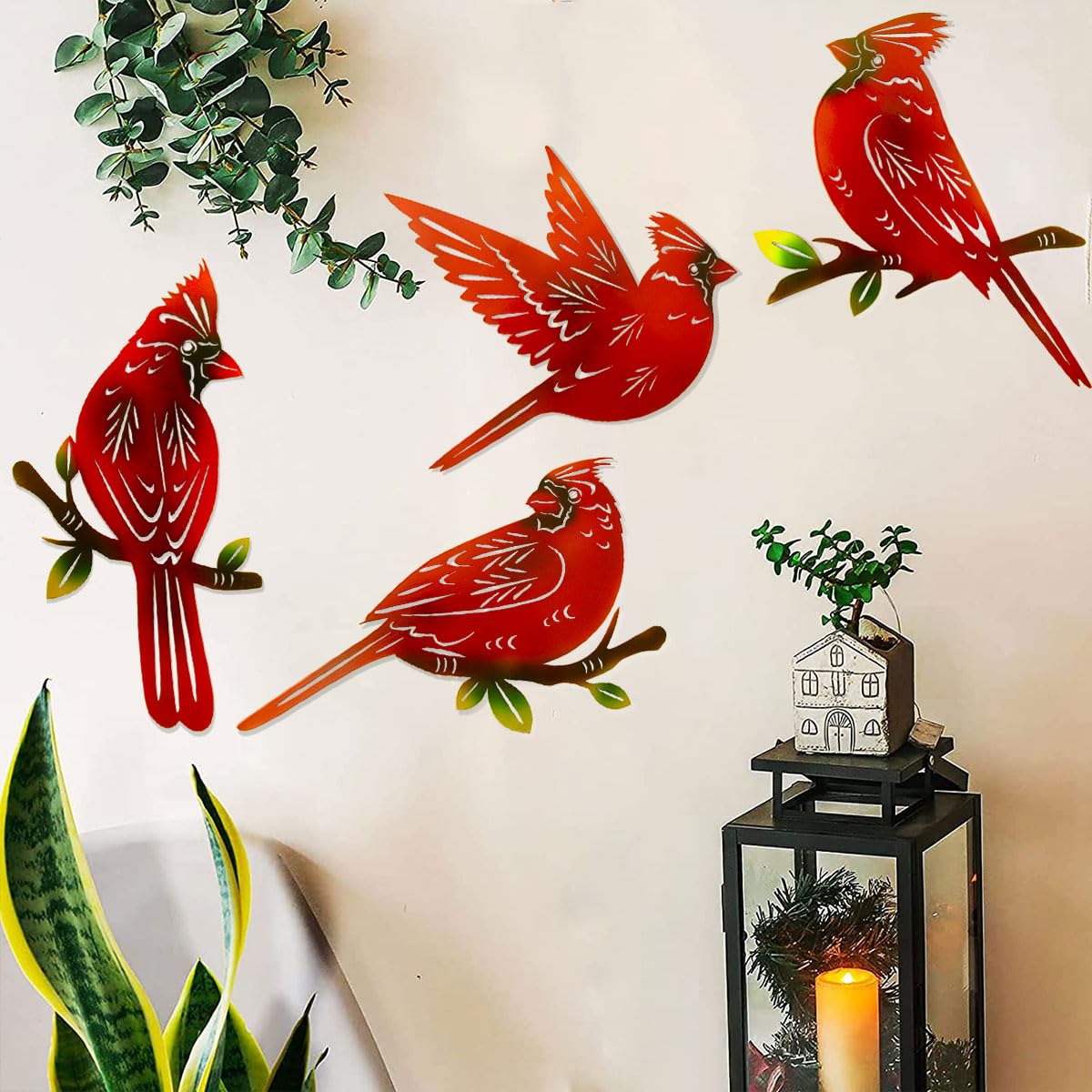 EiGreen cardinal wall art patio decoration enhances curb appeal.