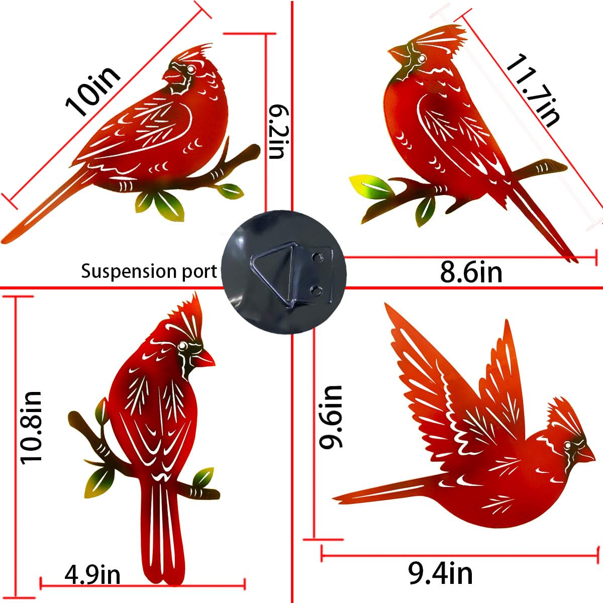 EiGreen cardinal wall art wall-fence hanging makes entryways welcoming.