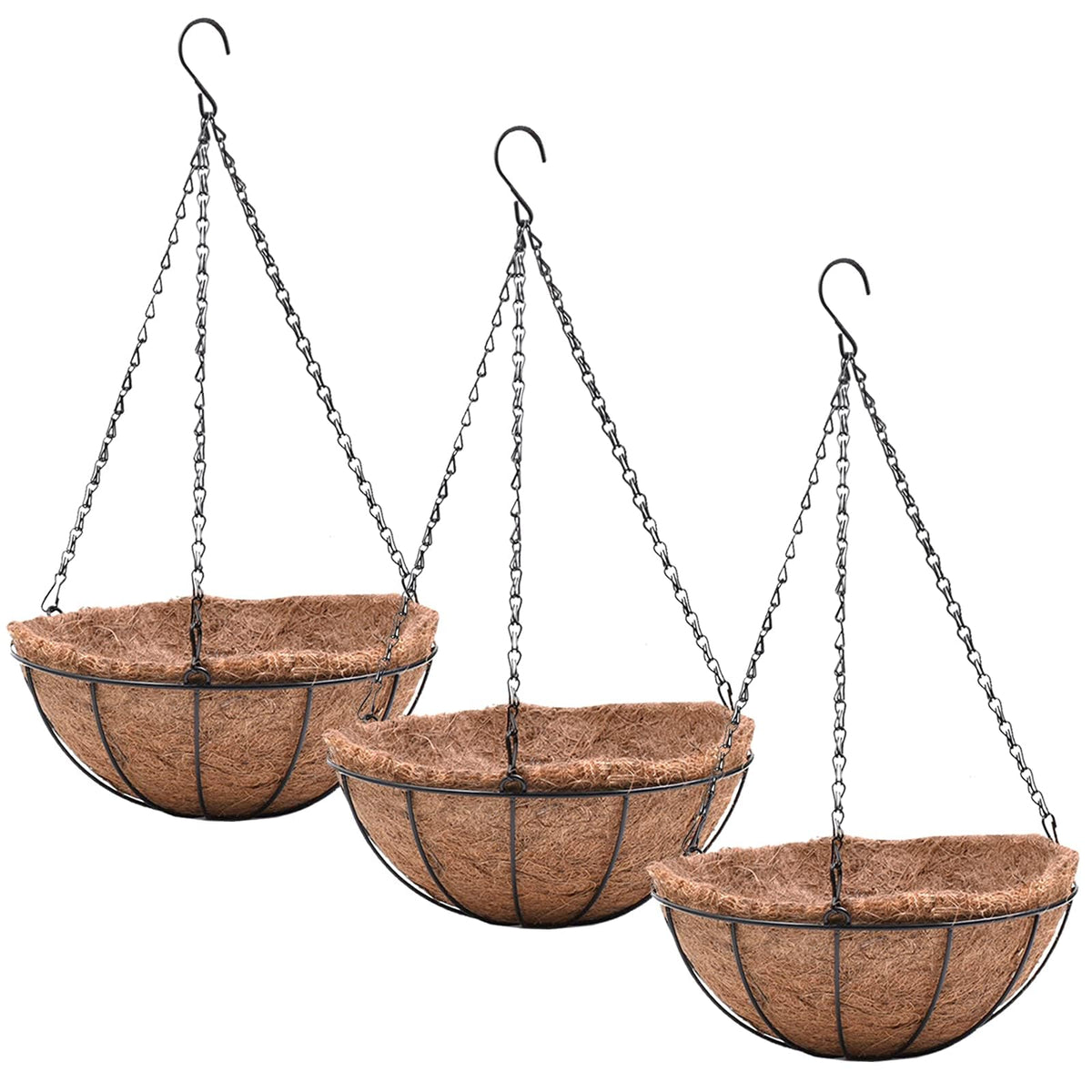 EIMQUVW hanging planter basket set 3 for versatile outdoor decor and easy space-saving organization.