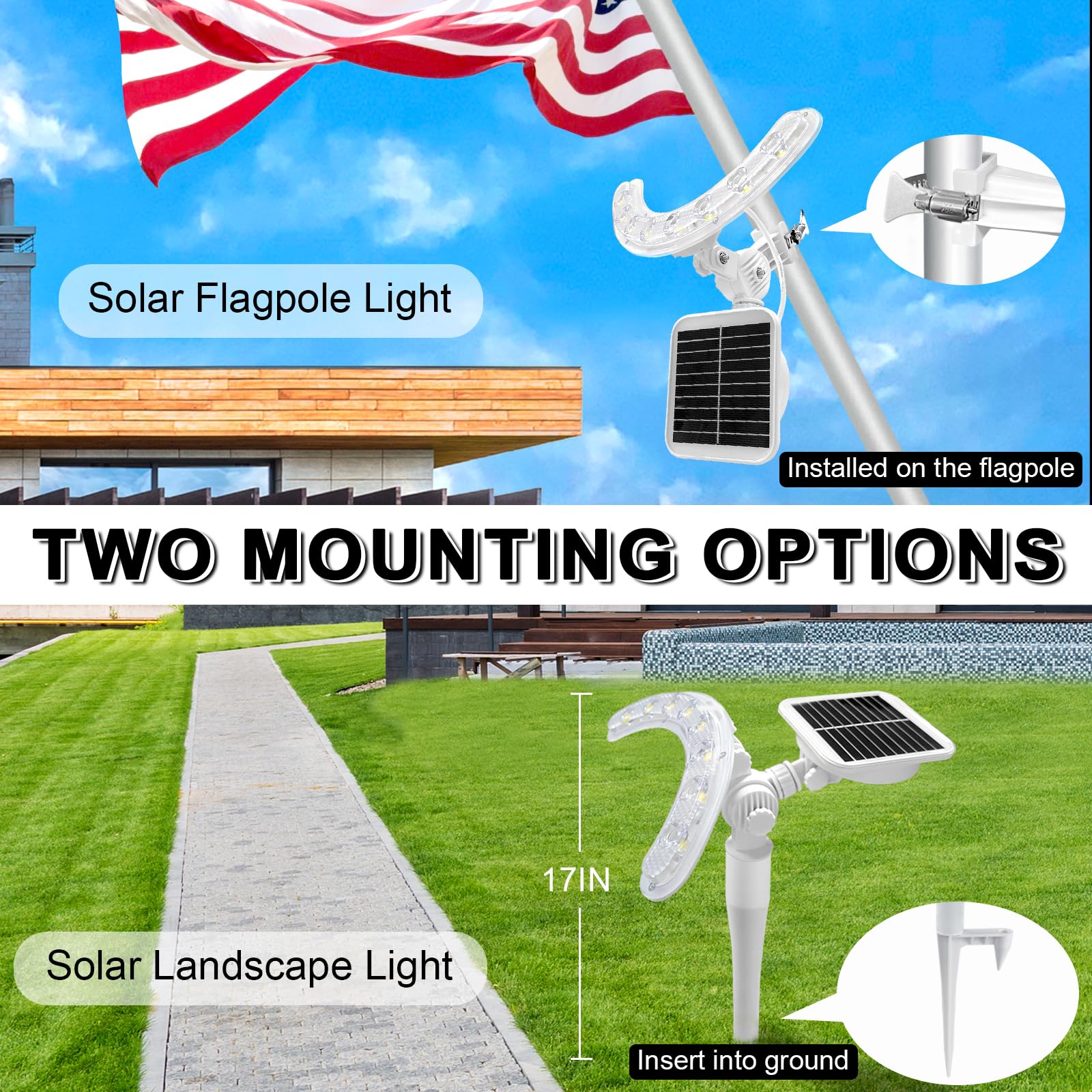 Einsamk easy-install kit with screws makes mounting on poles simple.