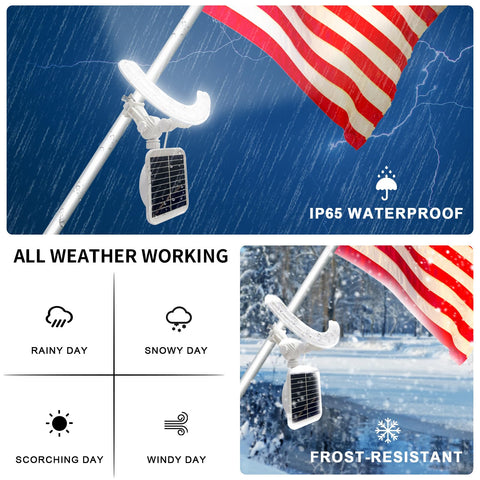 Einsamk light supports 90-degree head tilt to highlight the flag clearly.