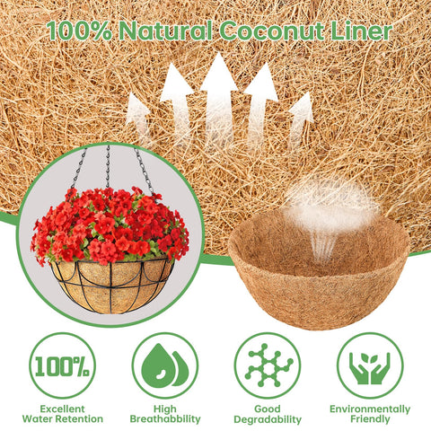 EINYEXW coir liner close-up highlights natural fibers and eco-friendly material.