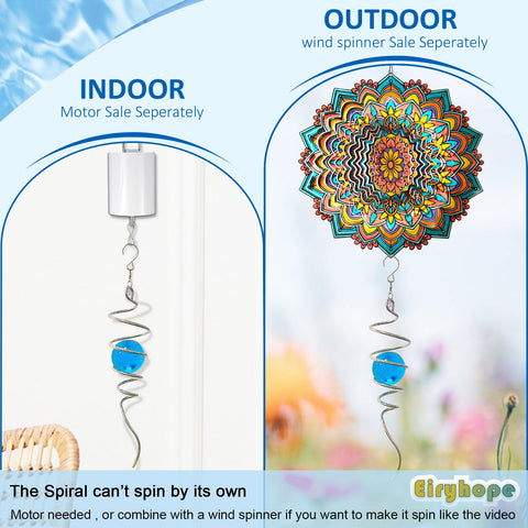 Blue glass orb by Eiryhope adds colorful sparkle to yard decor.