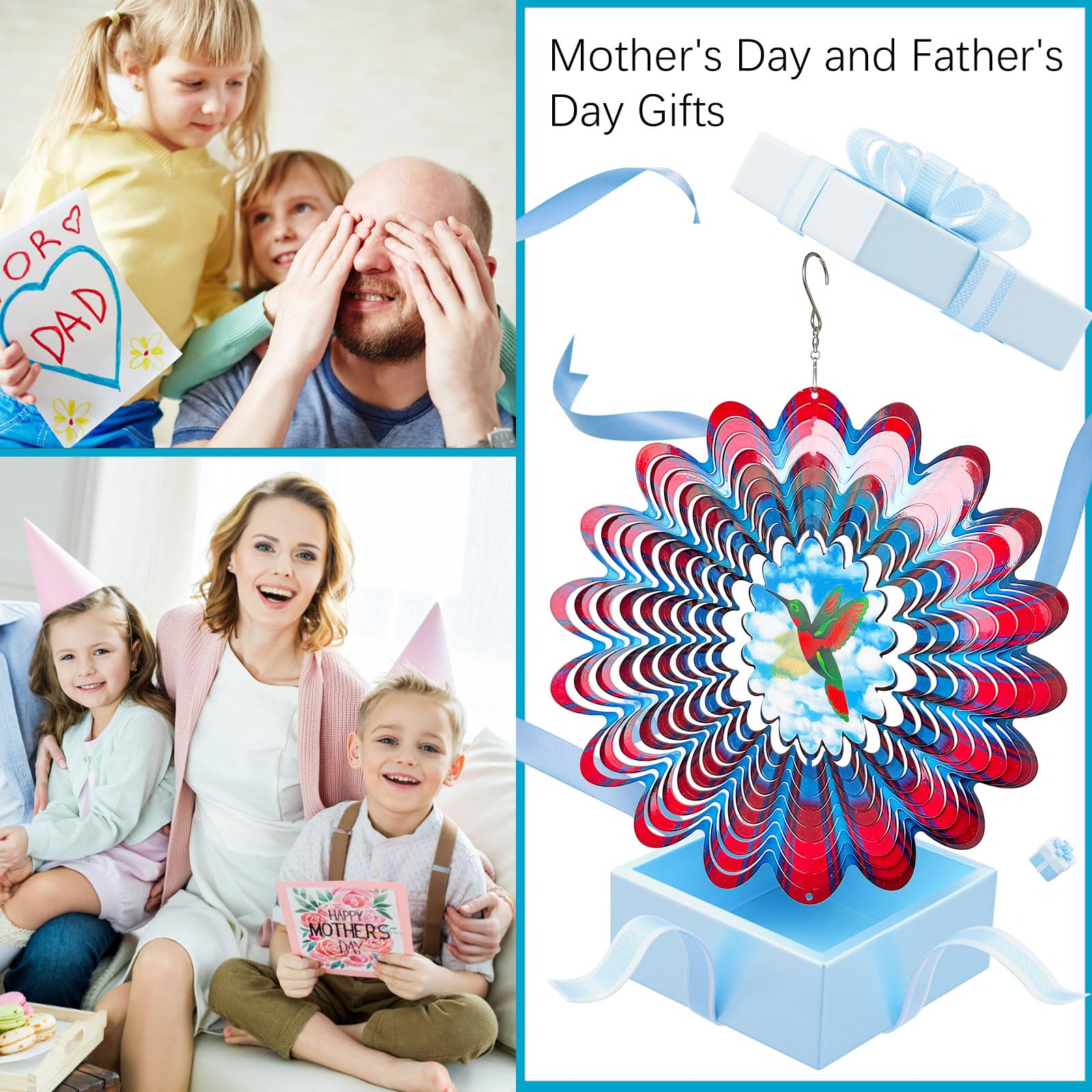 Eiryhope gift-box hummingbird spinner makes a ready-to-gift decorative accent.