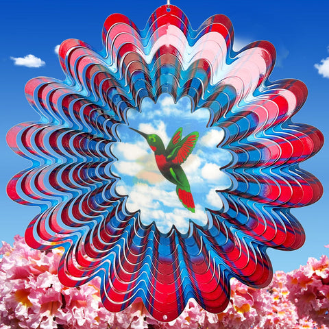 Eiryhope hummingbird wind spinner 12-inch in motion for vibrant outdoor decor.