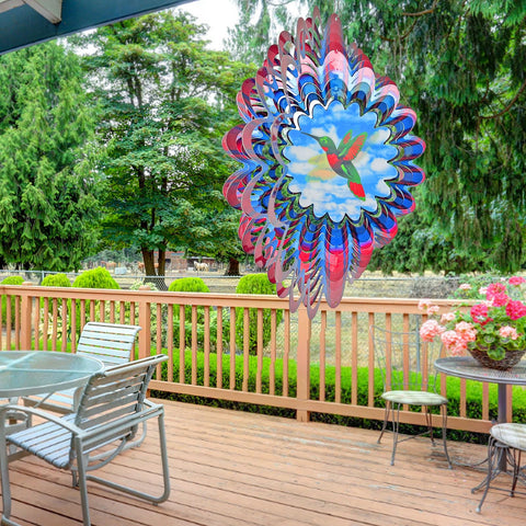 Eiryhope metal wind spinner outdoor design adds durable garden charm.
