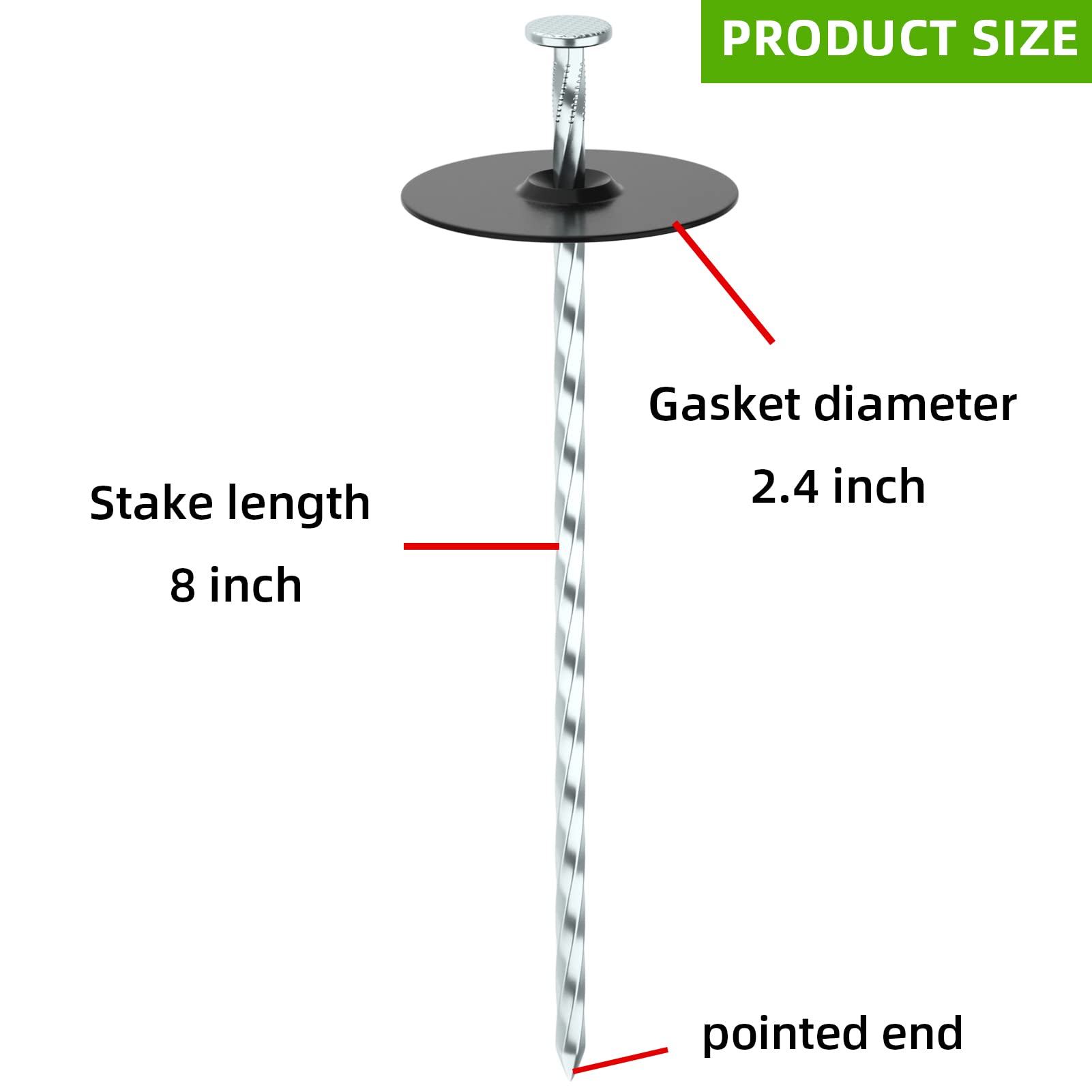 EISENSP easy-install hammer-friendly stake top.