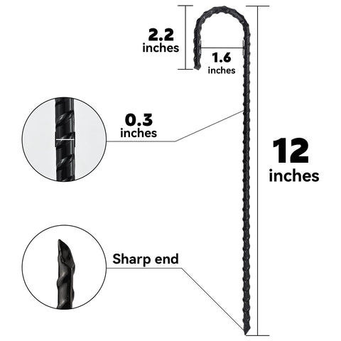 EISENSP heavy-duty steel stake with rust-proof coating for outdoor durability.