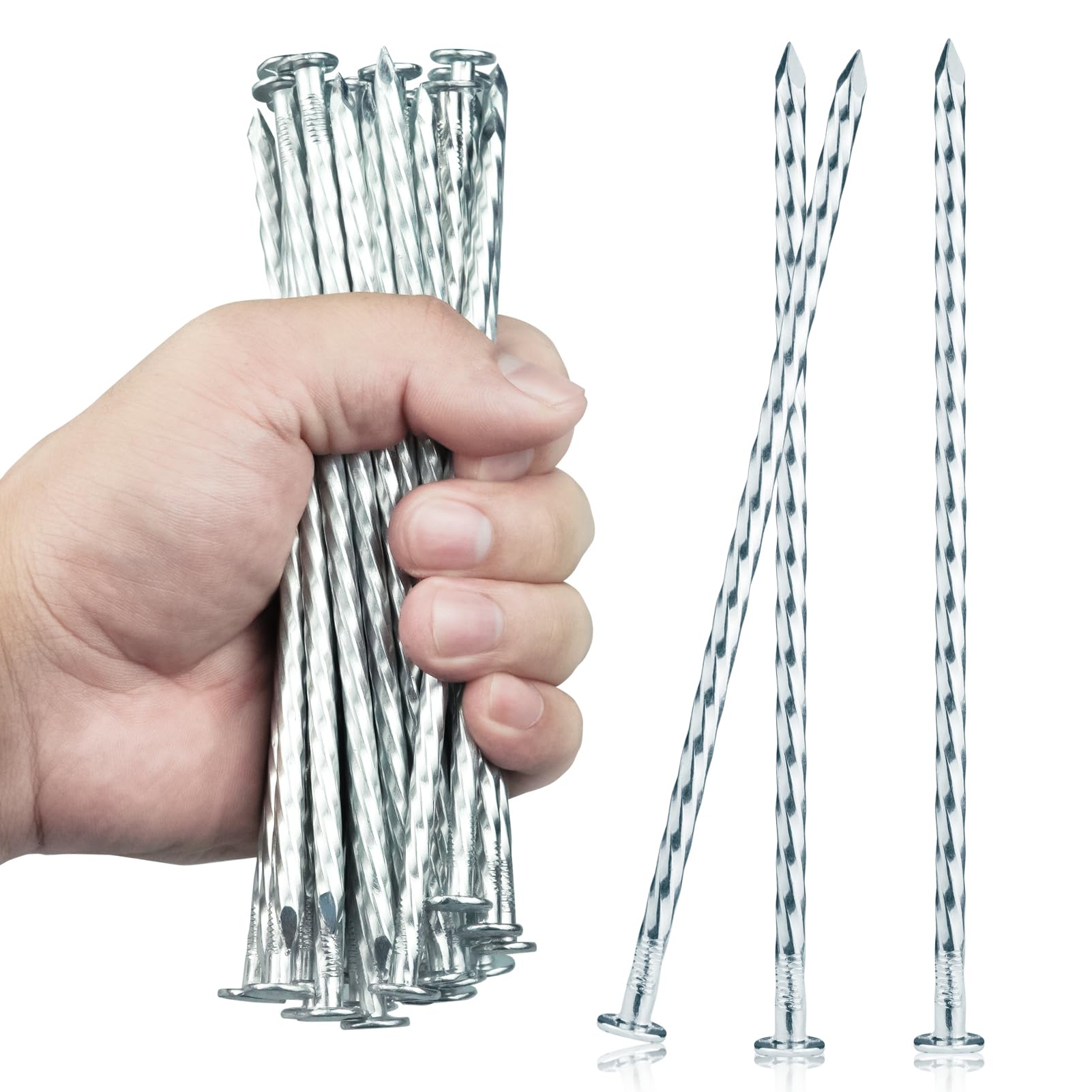 EISENSP spiral stake in galvanized steel for durable landscape edging and weed barrier.
