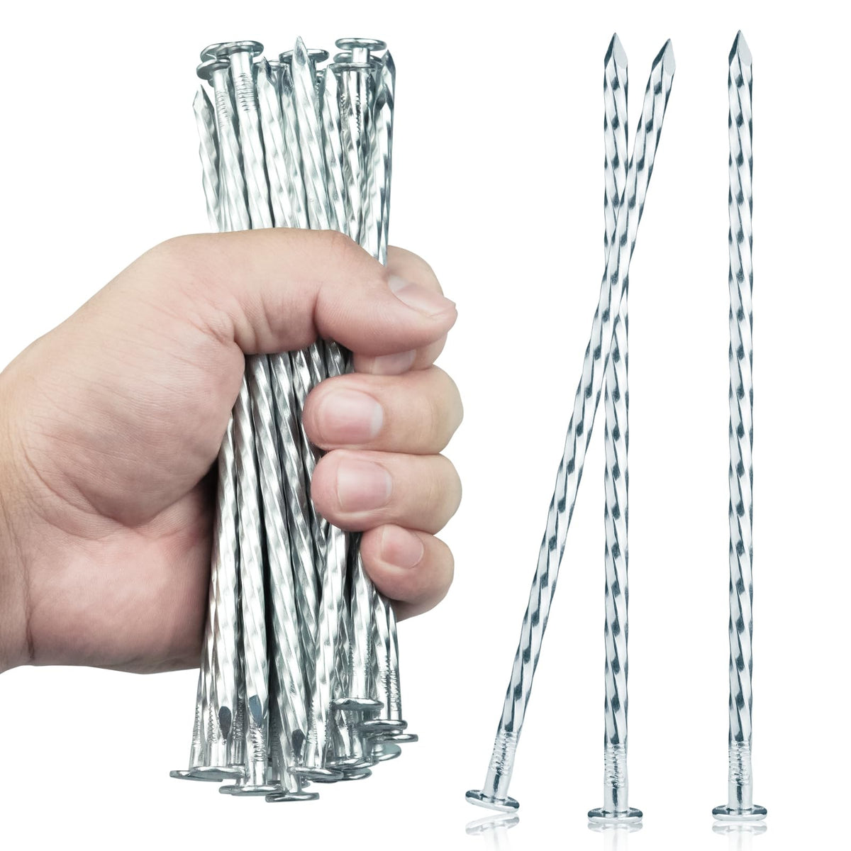 EISENSP spiral stake in galvanized steel for durable landscape edging and weed barrier.