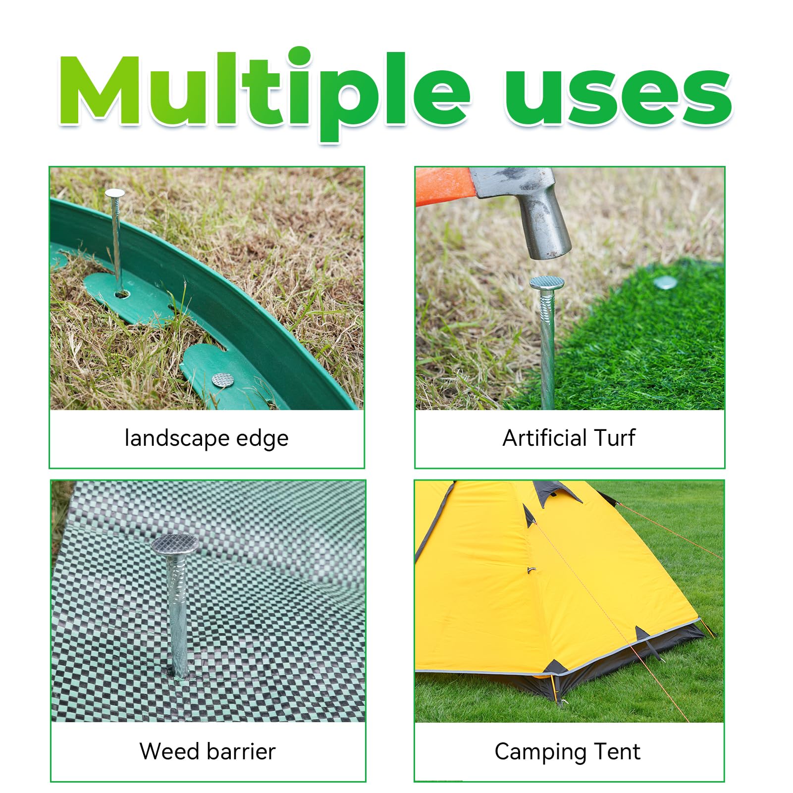 EISENSP 150-pack stabilizes artificial grass and paver edging with spiral design.