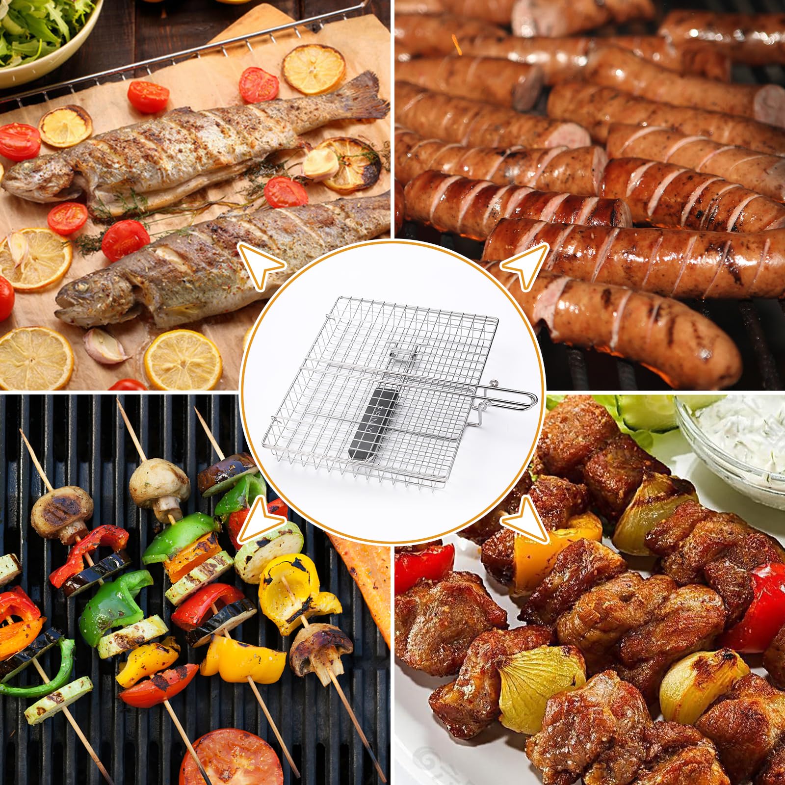 Dishwasher-safe EISINLY grill basket for quick cleanup after cooking
