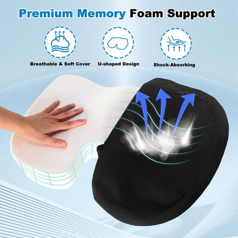 Eiszhjk ergonomic seat cushion memory foam relieves hip pressure for comfortable yard work.